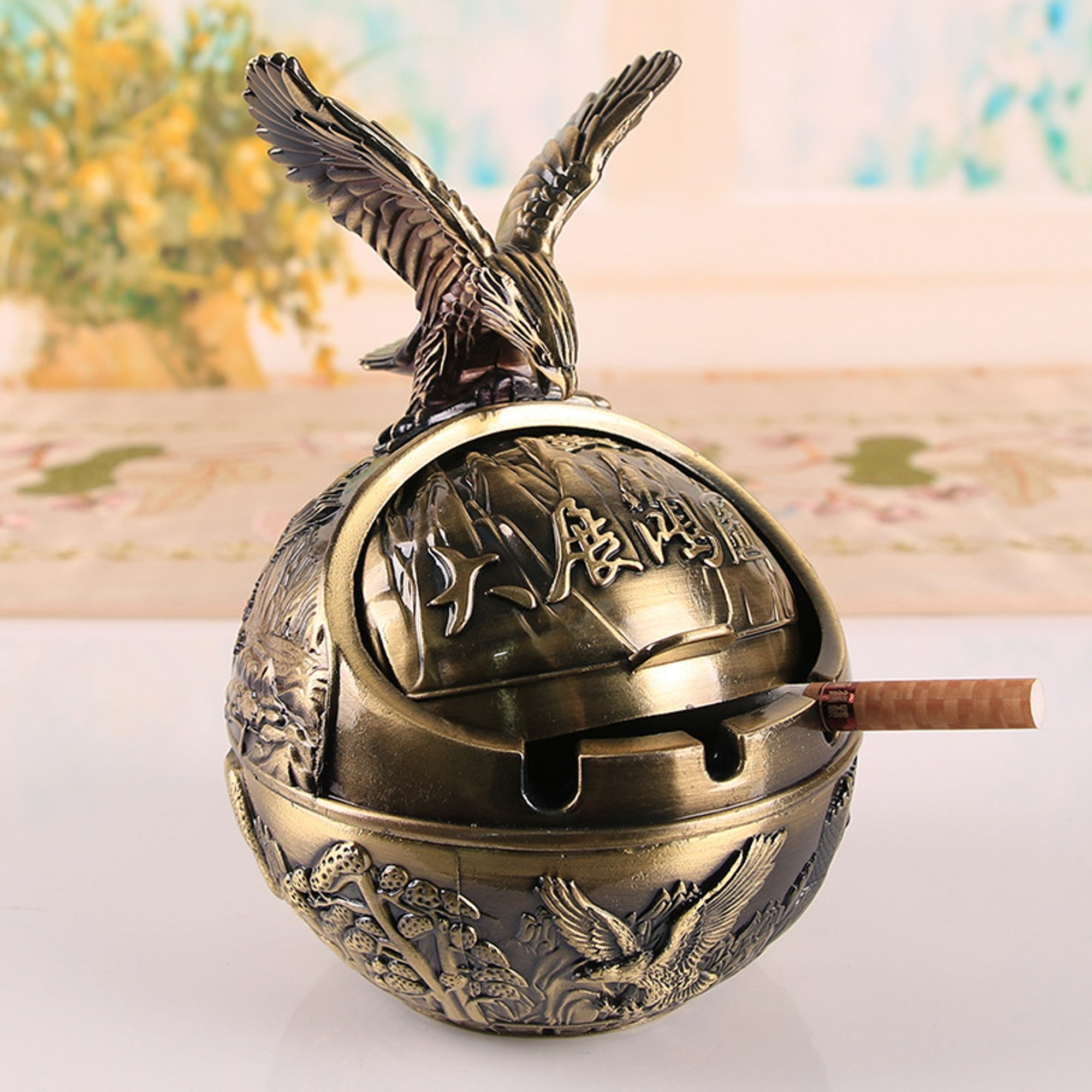 Outdoor Covered Ashtray Vintage Ambitious Eagle – Ashtray Planet