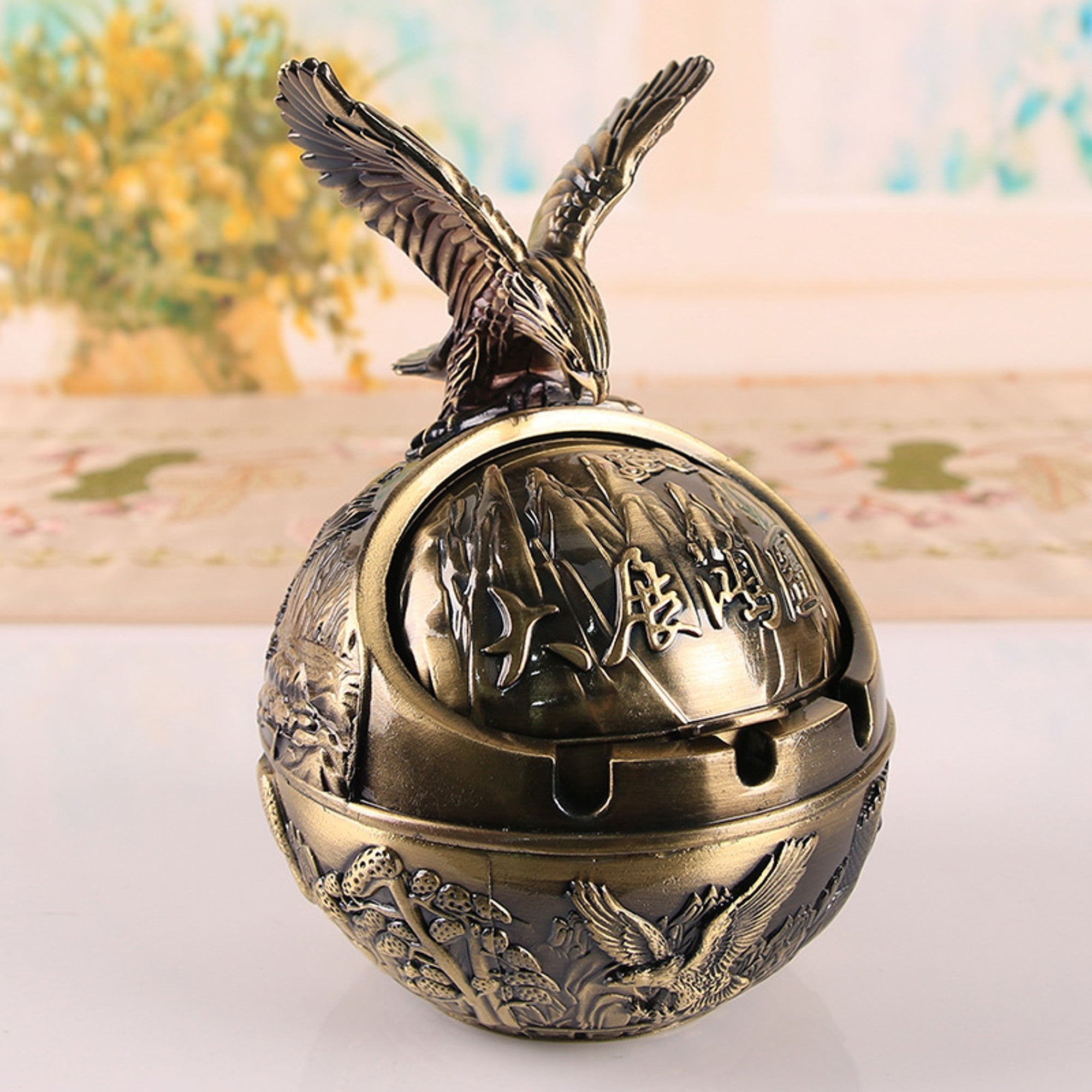 Outdoor Covered Ashtray Vintage Ambitious Eagle – Ashtray Planet