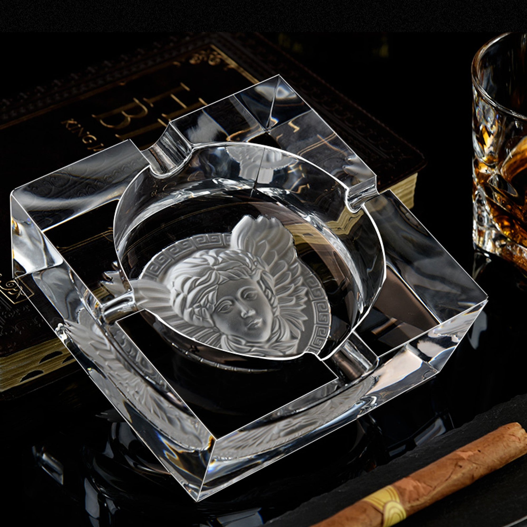 Crystal Glass Ashtray For Cigarette Cigar Large Ashtray Planet crystal-glass-ashtray-for-cigarette-cigar-large-ashtray-planet