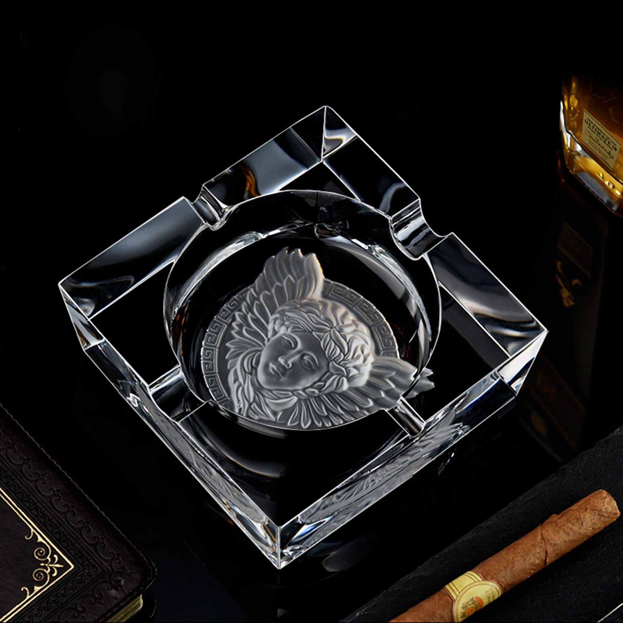 Crystal Glass Ashtray For Cigarette Cigar Large Ashtray Planet crystal-glass-ashtray-for-cigarette-cigar-large-ashtray-planet