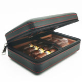 Portable Travel Cigar Humidor Leather Case for 4 Cigars