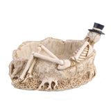 skull skeleton ashtray white resin ash tray gothic witchy cool cute witch outdoor decorative handmade