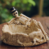 skull skeleton ashtray white resin ash tray gothic witchy cool cute witch outdoor decorative handmade