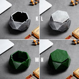 cool retro cement outdoor ashtray with lid 6-sided