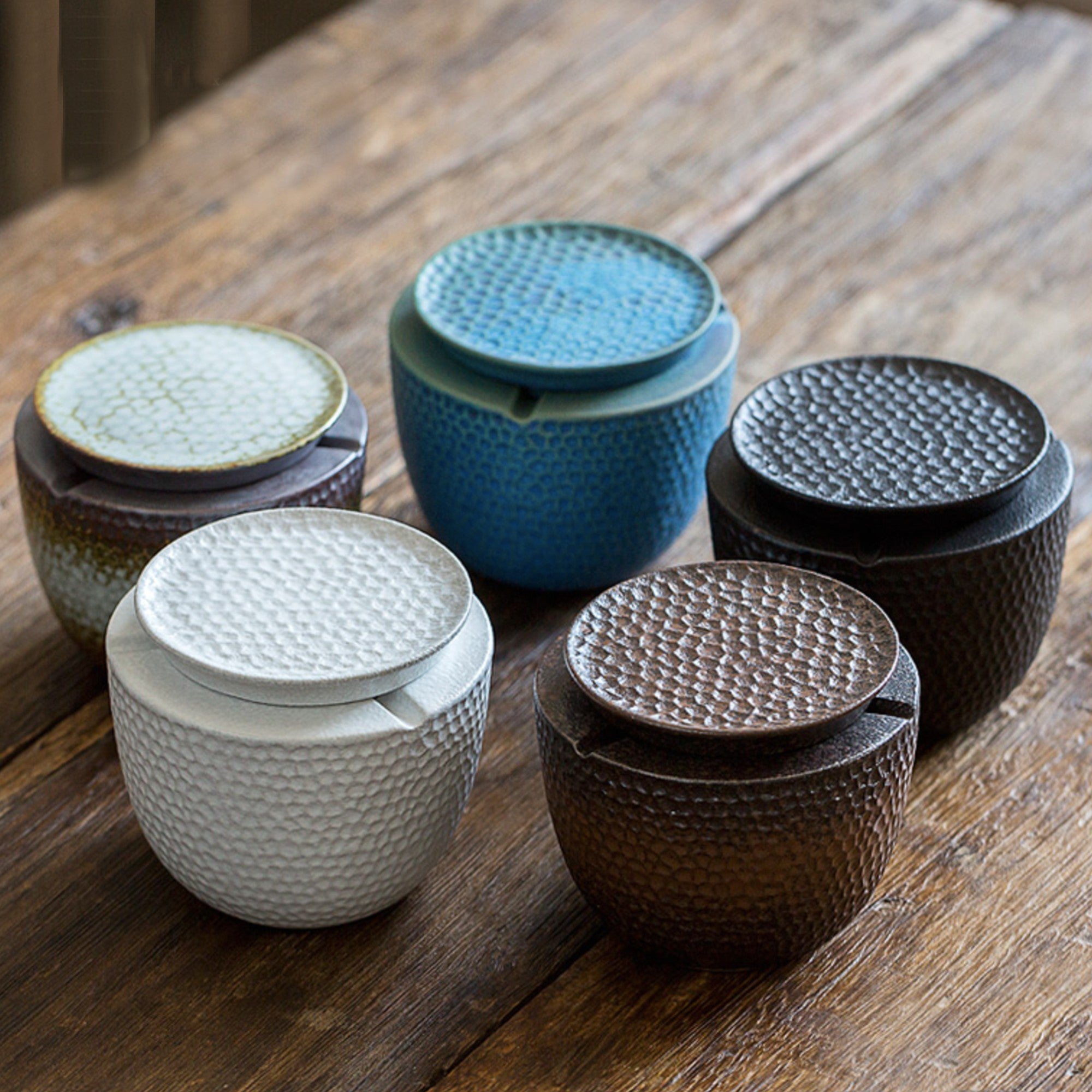 Outdoor Ashtray with Lid for Patio Ceramic – Ashtray Planet