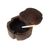 rustic wooden outdoor ashtray with lid cool ash tray covered lidded windproof wood