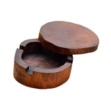 rustic wooden outdoor ashtray with lid cool ash tray covered lidded windproof wood