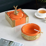 smokeless ashtray outdoor ash tray cool ceramic deer orange