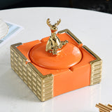 smokeless ashtray outdoor ash tray cool ceramic deer orange