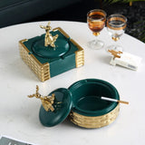 smokeless ashtray outdoor ash tray cool ceramic deer green