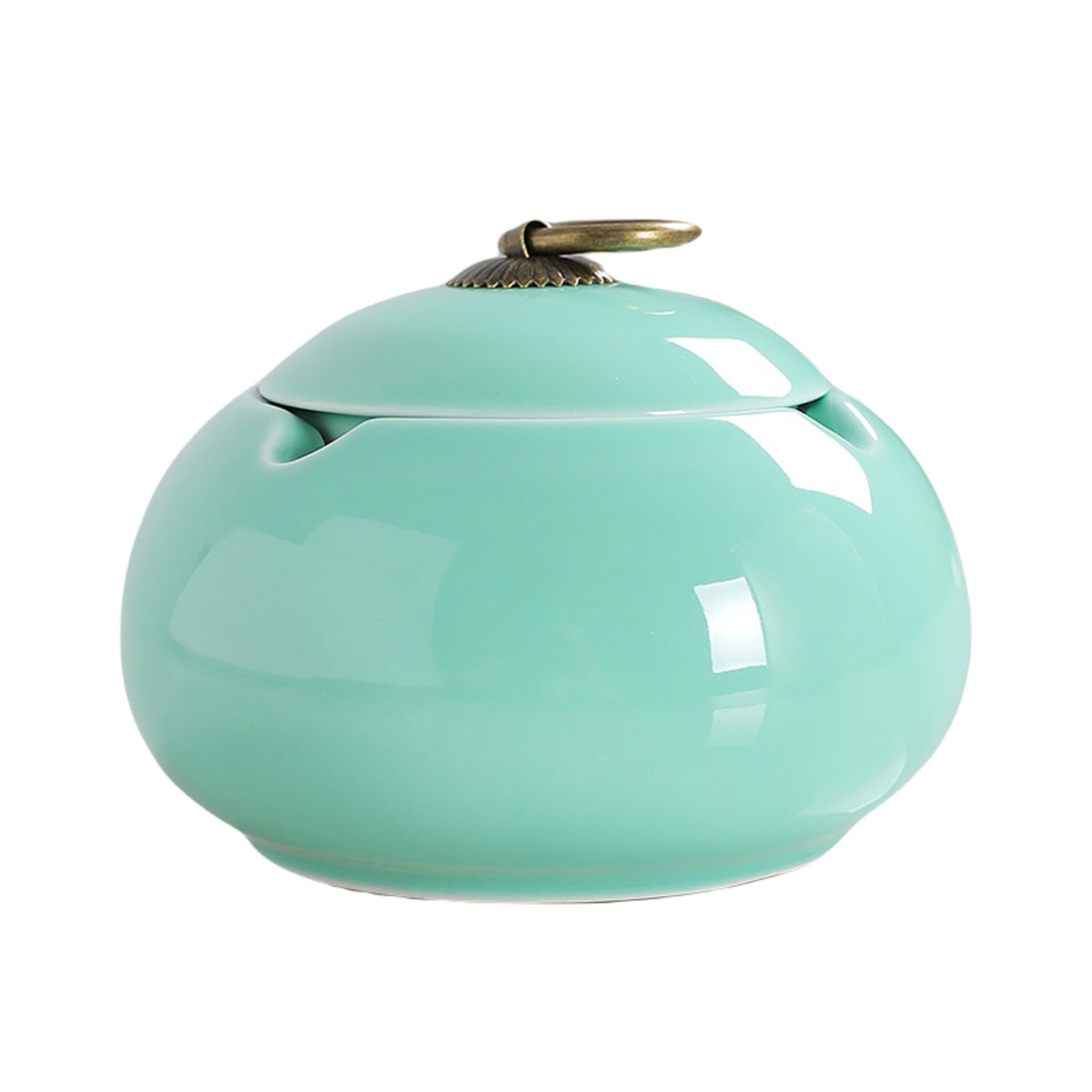 Cute Outdoor Ashtray with Lid Ceramic Ashtray