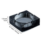 square crystal glass ashtray hammered surface large outdoor ash tray gray 