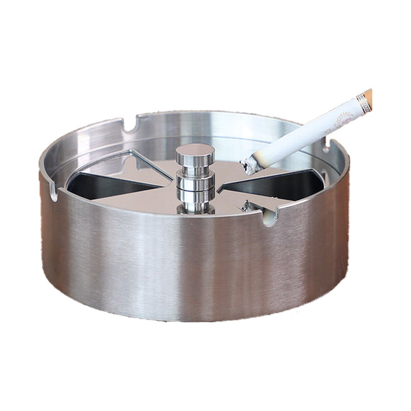 2PCS Sealed Windproof Ashtray,Stainless Steel Ashtrays For Cigarettes,Rotating Lid Convenient Smokeless Ashtray Cigar Ash Trays Patio Outdoor Indoor Home