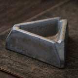 vintage ceramic ashtray triangle rust glaze cool cute ash tray black gray minimalist
