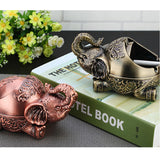 ashtray with lid vintage outdoor covered ash tray retro elephant gold decorative metal zinc alloy windproof smokeless cool cute