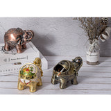 ashtray with lid vintage outdoor covered ash tray retro elephant gold decorative metal zinc alloy windproof smokeless cool cute