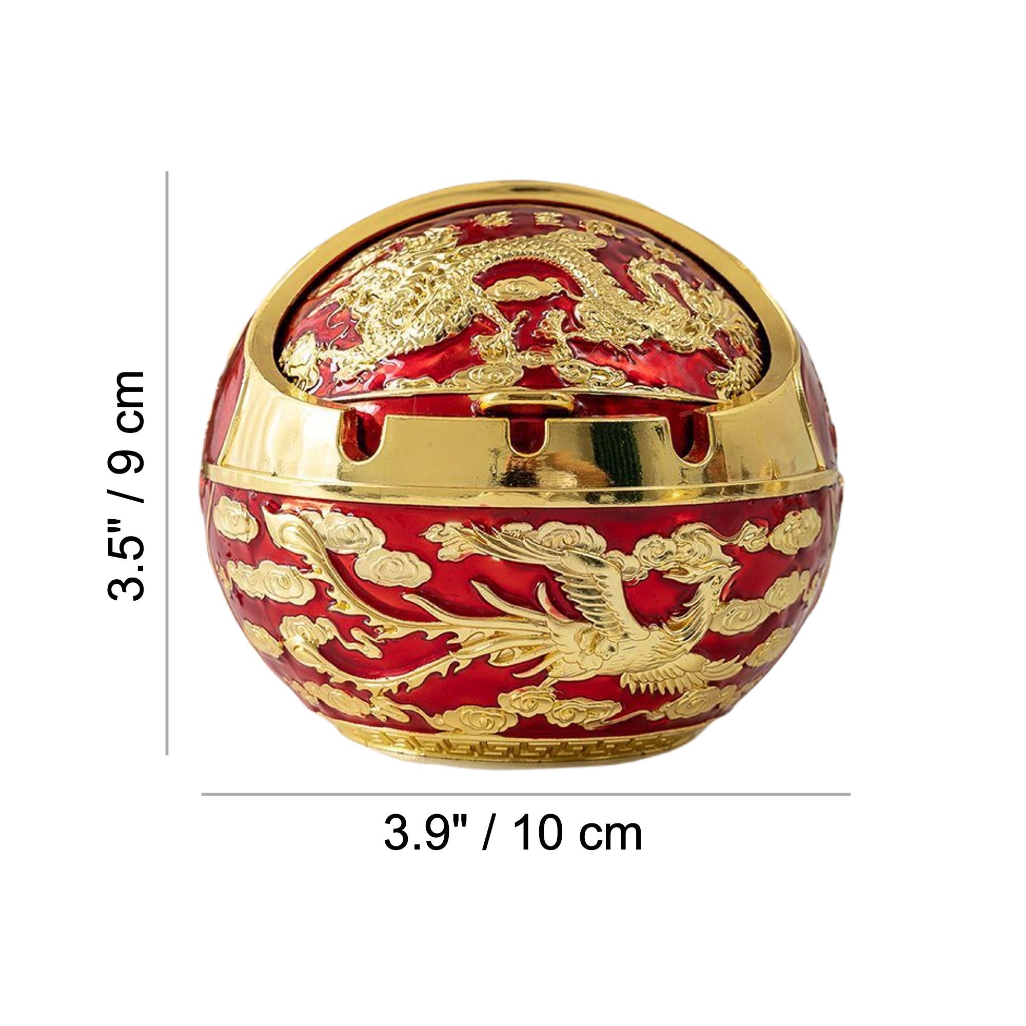 Vintage Outdoor Ashtray with Lid Dragon Phoenix – Ashtray Planet